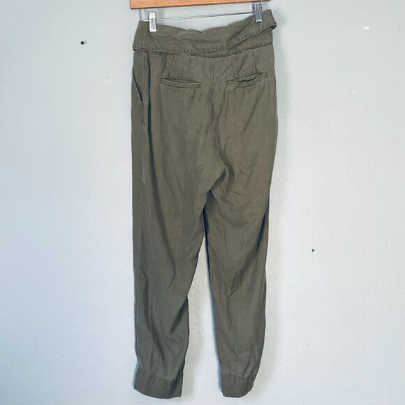 Cartonnier by Anthropologie Pants 2 Olive Green Paper Bag Waist Minimalist - Picture 2 of 7